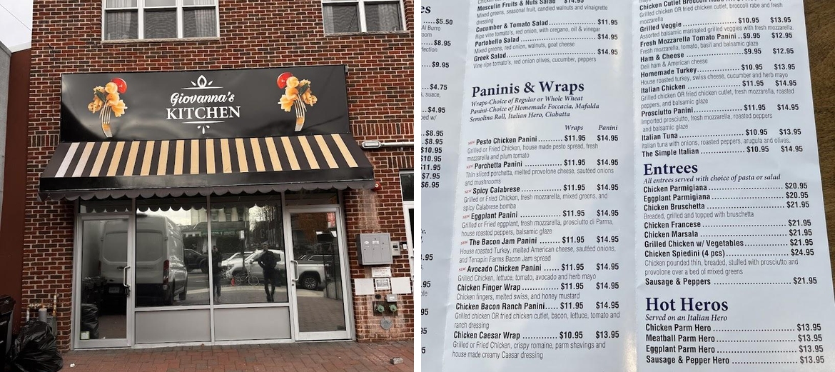 Giovanna's Kitchen, Inc Menu